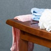Forevich Bamboo Shower Bench Stool with Storage Shelf Waterproof Shower