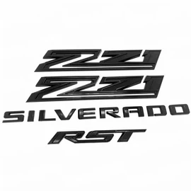 Set of 4pack OEM Silverado Plus Z71 RST Emblems 3D Badges Compatible with for Silverado 2019-2025 Parts 86539786 (Black)