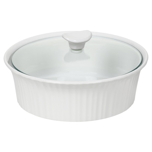 Corningware Casserole Dish, 2.5 Qt & Round, White