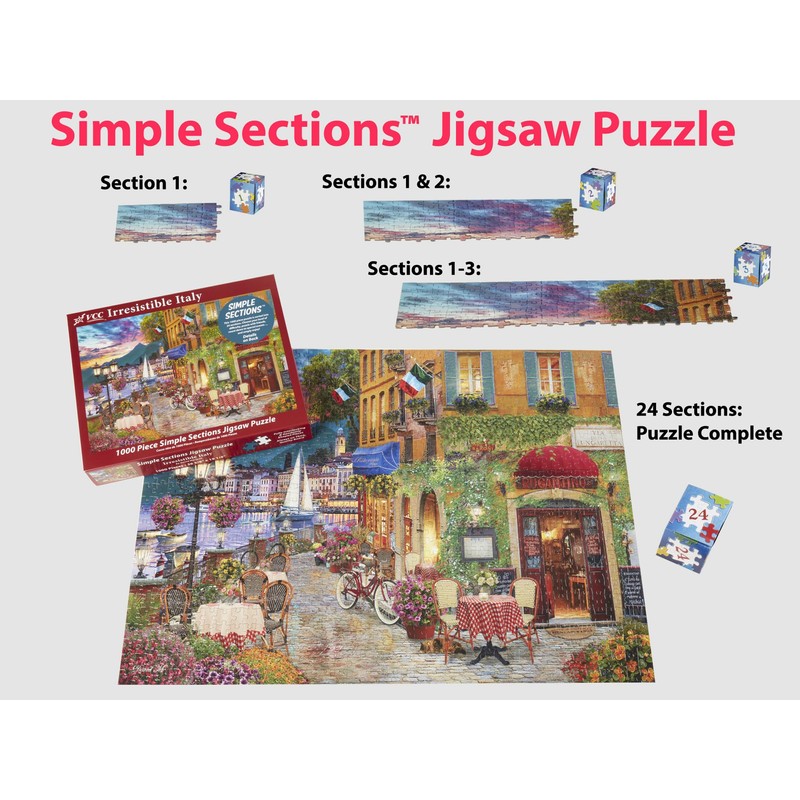 Irresistible Italy Simple Sections™ Jigsaw Puzzle - 1000 Pieces -