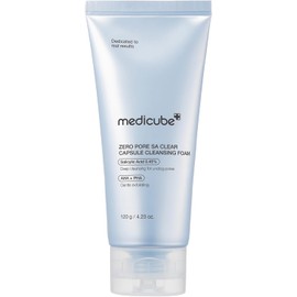Medicube Zero Pore Capsule Cleansing Foam - 120 g Limpiador facial para textura de piel, puntos negros y cuidado de poros AHA, BHA y PHA para doble limpieza, lavado facial suave diario, cuidado de la piel