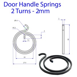 Universal Hardware Door Handle Spring Replacement Repair Kit 6 x 2 Turns Springs Coil 2mm Thick Plus 6 Circlips