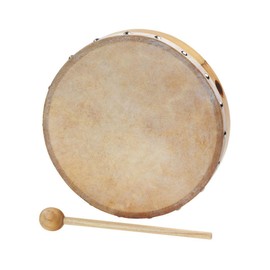 Betzold Music Tambourine Beater Wooden Frame Drum Natural Fur Hand Drum