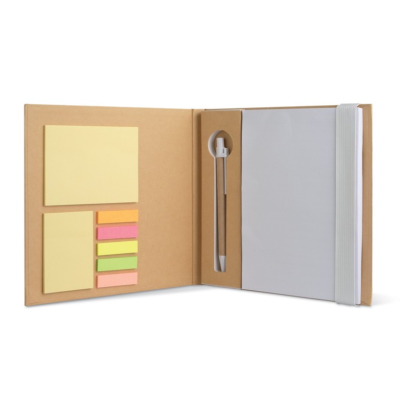 PromotionGift Notebook with stickynotes & pen - white