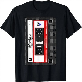 Vintage Solid Cassette Tape Music Mix Audio 90s Party 80s Outfit Cotton/Polyester Unisex-Child T-ShirtColor: Multicolor, Size: 3 XL
