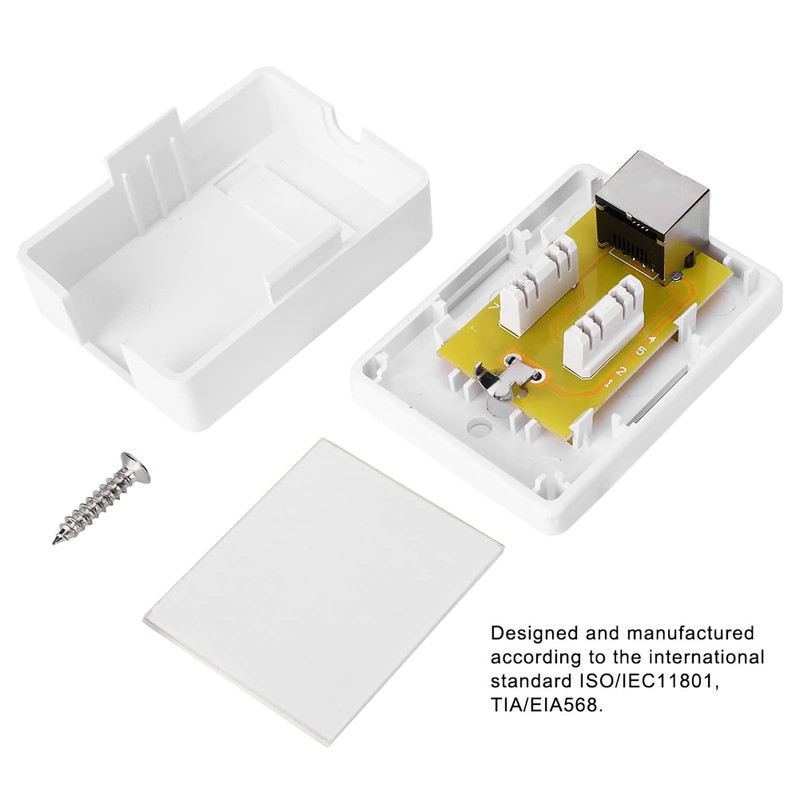 2Pcs CAT6 Surface Mount Box RJ45 8P8C Network Socket Single