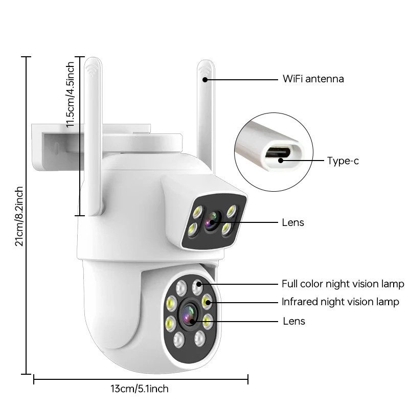 Christmas Gift Home Security Smart Night Vision Camera Pan 355°
