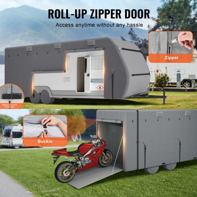 24-27 ft Travel Trailer RV Cover 4 Layer Non-Woven Fabric