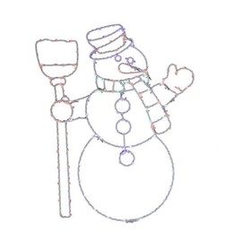 LED Lighted Snowman Window Silhouette, Double Sided Design, Indoor/Outdoor