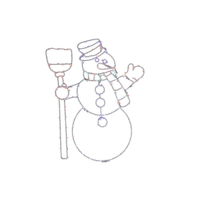 LED Lighted Snowman Window Silhouette, Double Sided Design, Indoor/Outdoor