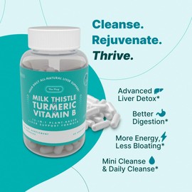 The Plug Liver Cleanse Detox & Repair Pills – Milk Thistle, Turmeric, Dandelion & B Vitamins with Plant-Based Minerals for Digestive & Immune Support – 60 Capsules (30 Servings)