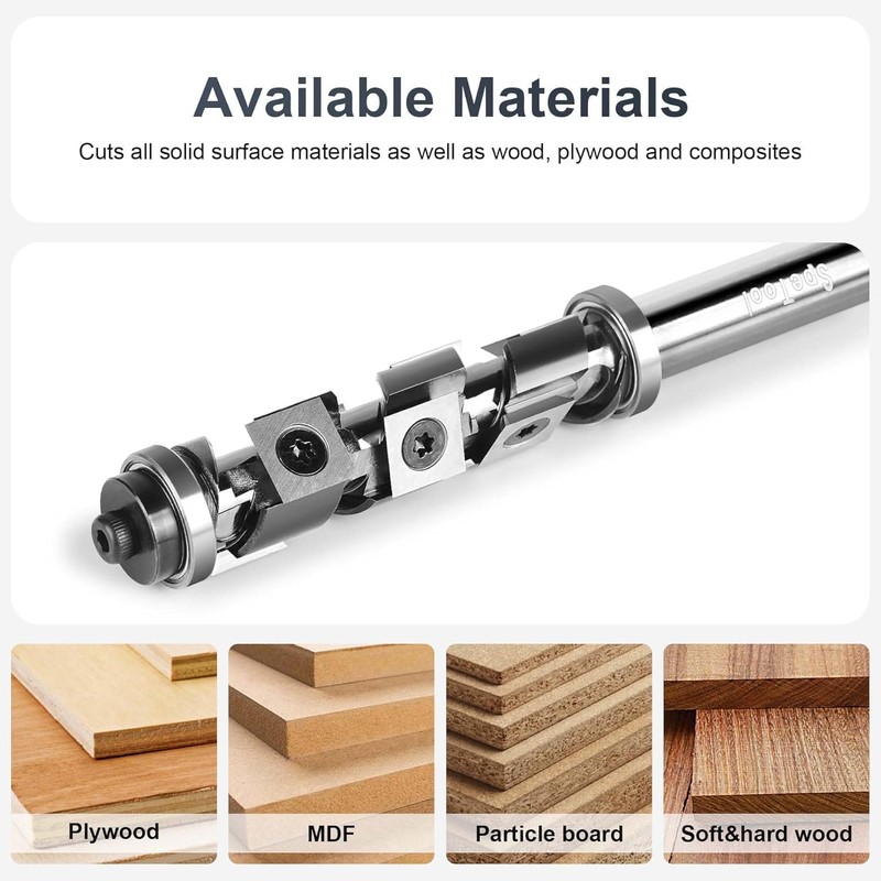SpeTool Carbide Insert Spiral Flush Trim Router Bit 1/2 Inch