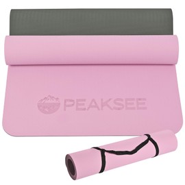 Peaksee Yoga Mat Non Slip,SlipPilates Fitness. Pilates Fitness Mats，Thick yoga mats for Women and Men.Workout Mats for Home, Pilates and Floor ，Workout with Carrying Sling and Storage Bag (Orchid &Gary)