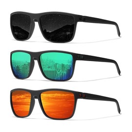 Ninesun 3 pairs sunglasses Men polarized classic vintage glasses HD lens Outdoor sports fishing bike golf fashion sports sunglasses UV400 protection 755:_Black/Green/Red