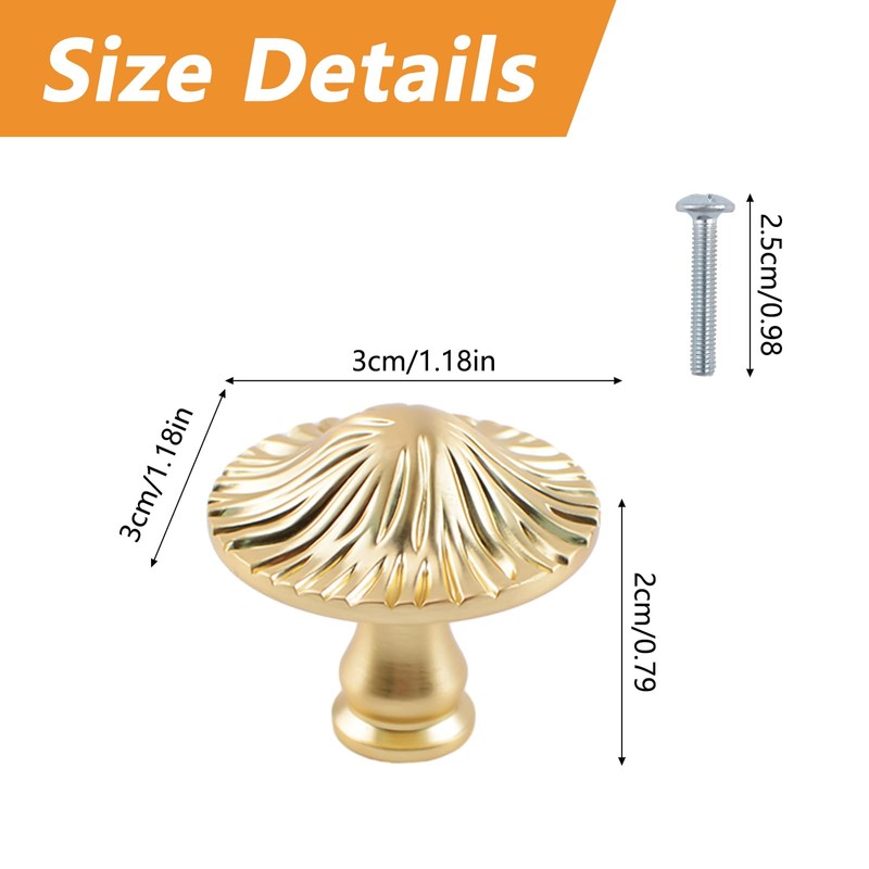 MOROBOR 4 Pack Brushed Gold Cabinet Knobs, Solid Zinc Alloy