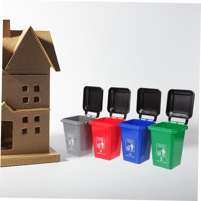 Hohopeti Miniature Garbage Can Model Educational Thickened Desktop Waste Bin