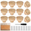 YUE QIN Pack of 12 Rattan Furniture Knobs Cabinet Knobs