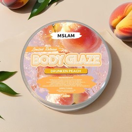 8 oz Body Glaze - Peach & Strawberry, Premium Women's Fragrance | 24-hour moisturizing for dry skin | Hypoallergenic with vitamin E, glycerin | Long-lasting aroma, lingering for 15 hours, non-sticky - Scent: DRUNKEN PEACH