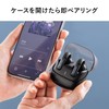 サンワダイレクト イヤーカフ イヤホン Bluetooth オープンイヤー IPX4 防水 耳を塞がないイヤホン 通話 AIノイズキャンセル機能