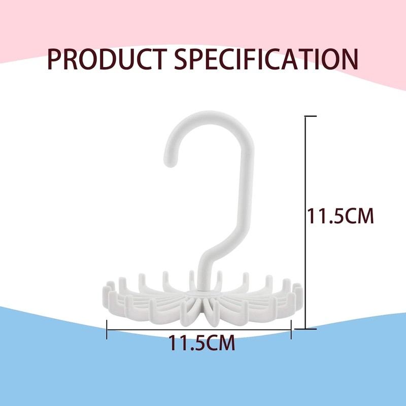 YAFIYGI Circular Tie Hanger Updated Twirl Tie Rack Adjustable Twirl