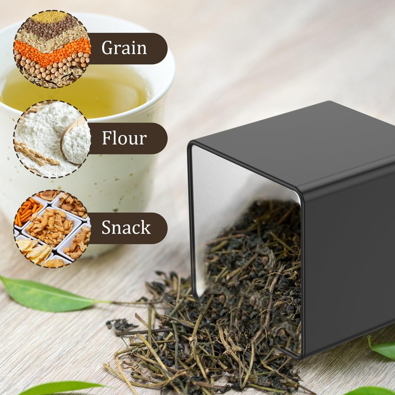 3Pcs Tea Sugar Coffee Canister Set with Bamboo Lids Large