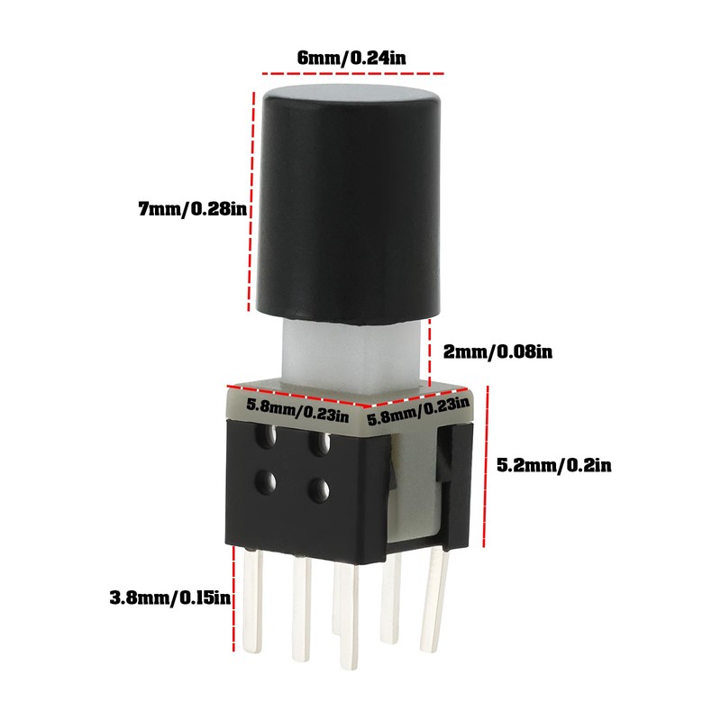 Create idea 20pcs Micro Mini Latching Push Button Switch 5.8x5.8mm