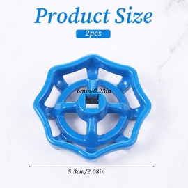 Exircy 2pcs Outdoor Faucet Handle, Outside Water Valve Faucet Handles Replacement Round Wheel Hose Bib Handle Square Stem Hole Hose Bib Rustproof Water Spigot Handles for Garden (6mm x 6mm)