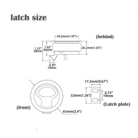 Slam Latch 2'' Flush Pull Latch Black Plastic Handle for Hatch Door Cabinet Hardware on RV Boat Camper Trailer,Pack of 2