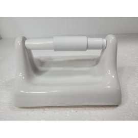 DALTILE Snow White Ceramic TP Toilet Paper Holder Wall Mount Thinset Installation Vintage Mid Century Modern Retro, BA1020T