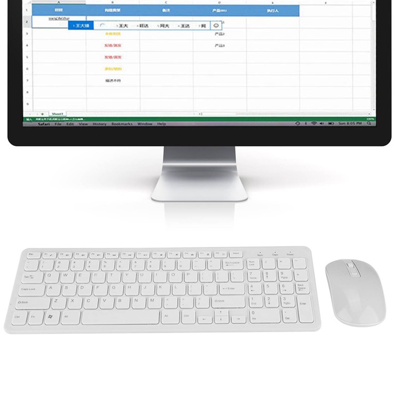 108 Keys MultiFunctional 2.4G Wireless Keyboard Mouse Combo High Sensitivity