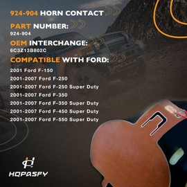 924-904 Horn Contact Compatible with 2001-2007 Ford F-150 F-250 F-350 F-450 F-550 Super Duty Replace# 6C3Z13B802C