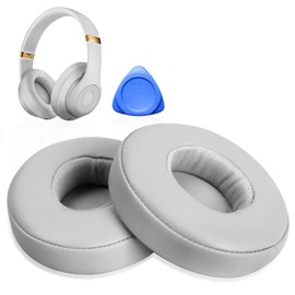 Replacement Earpads, Earpads Cushions Replacement for Beats Solo 2 & Solo 3 Wireless On-Ear Headphones, Ear Pads with Soft Protein PU Leather | Memory Foam(1 Pair-Grey)