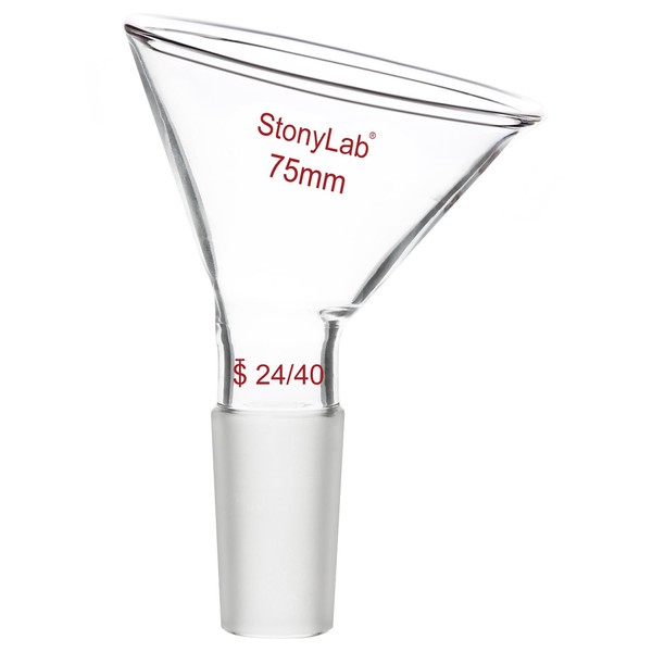 stonylab Glass Oblique Funnel, 60 Offset Borosilicate Glass Powder Funnel