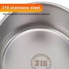 Walfront Stainless Steel Box 600ml Round Insulated Lunch Container Portable