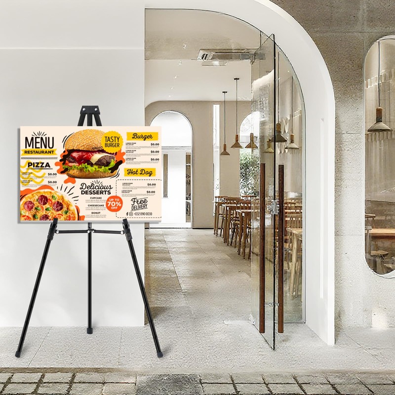 64" Aluminum Telescoping Display Easel, Adjustable Easel Stand for Sign,