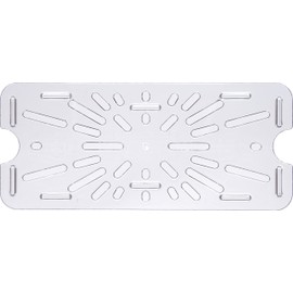 Carlisle FoodService Products 3067007-E Plastic Drain Shelf for 1/3 Size Food Pan, Clear, 0.6 Inches