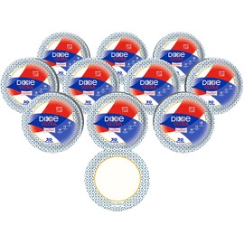 Dixie Ultra 8 1/2" Paper Plates, Lunch or Light Dinner Size Printed Disposable Plates, 30 Count, Pack of 10
