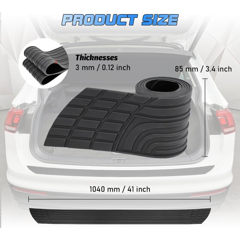 NHHEO Car Rear Bumper Cover Protector, Universal Anti-Scratch Cuttable Bumper