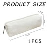 1 White Corduroy Pencil Case, Retro Pencil Case Made of