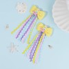 Usakinon Girls Hair Clips Mermaid Bow with Dangling Ribbons, 2