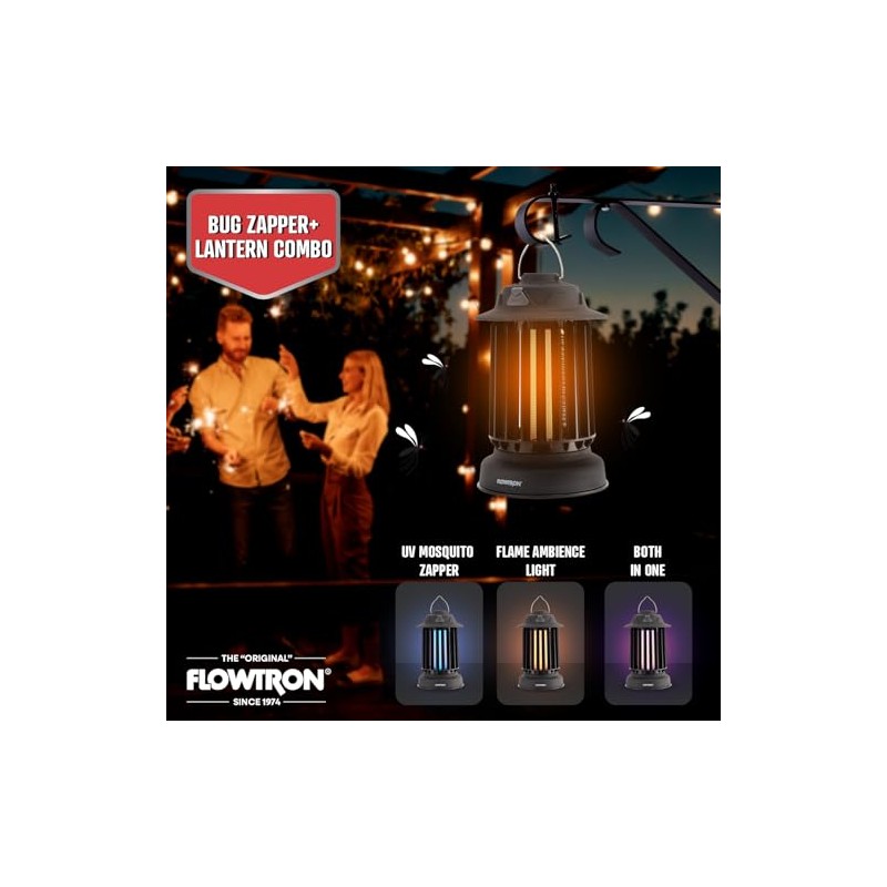 Flowtron Bug Zapper Lantern | 2-in-1 Electric Mosquito Killer &
