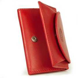 Branco 105 Small Mini Wallet Size XS Genuine Leather for Men and Women in Many Colours, red, coin purse