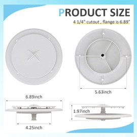 JIYIZO 2 Pack RV AC Vent Cover, 360° Ceiling Air Diffuser, 7" Flange, 4.5" Cutout