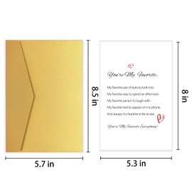 Goroar Sweet Valentine's Day & Anniversary Card for Couples, Romantic Partner, Contemporary Style, 5.3x8 inches, Eco-friendly, 30% Recycled, GREETING CARD