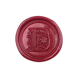 50Pcs Initial Alphabet Wax Seal Stickers, Envelope Seals, Self Adhesive, Envelope Seal Stickers for Wedding Invitation Christmas Valentines Day Birthday (Initial, Red, D)