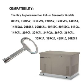 ZSYGYGDKS GM82922 Key Replacement Fit for Kohler Generator 8RESV 14RCAL 14RESA 14RCA 20RESA 20RCA 20RESC 20RCAL 26RCA Zinc Alloy with Chrome-Plated Surface