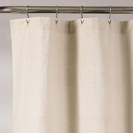 Lush Decor Linen Button Shower Curtain, 72" W x 78" L, Linen - Extra Long Shower Curtains - Neutral Shower Curtain Fabric - Farmhouse Bathroom Decor