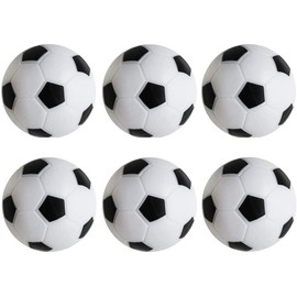 TOSAMZOO Foosball Table Replacement Foosballs, 36mm Game Table Size Black and White Tabletop Soccer Balls - 6 Pack