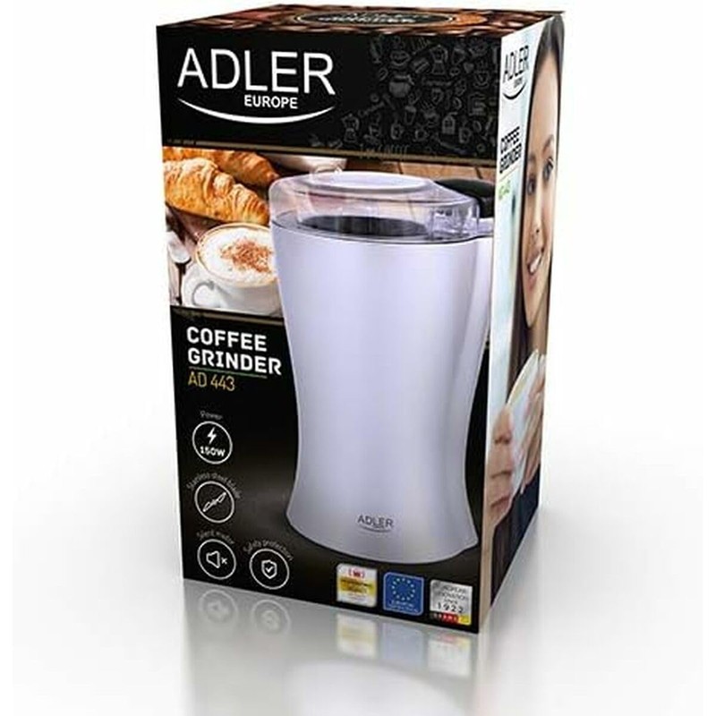 Adler AD 443 Kaffeemühle, 70 Grams, Silber