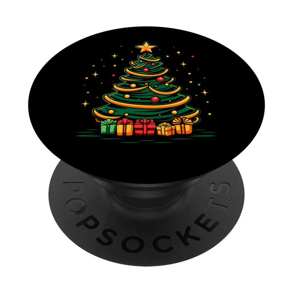 Wrapped Presents, Star Topper, Red Ornaments Christmas Tree PopSockets Standard